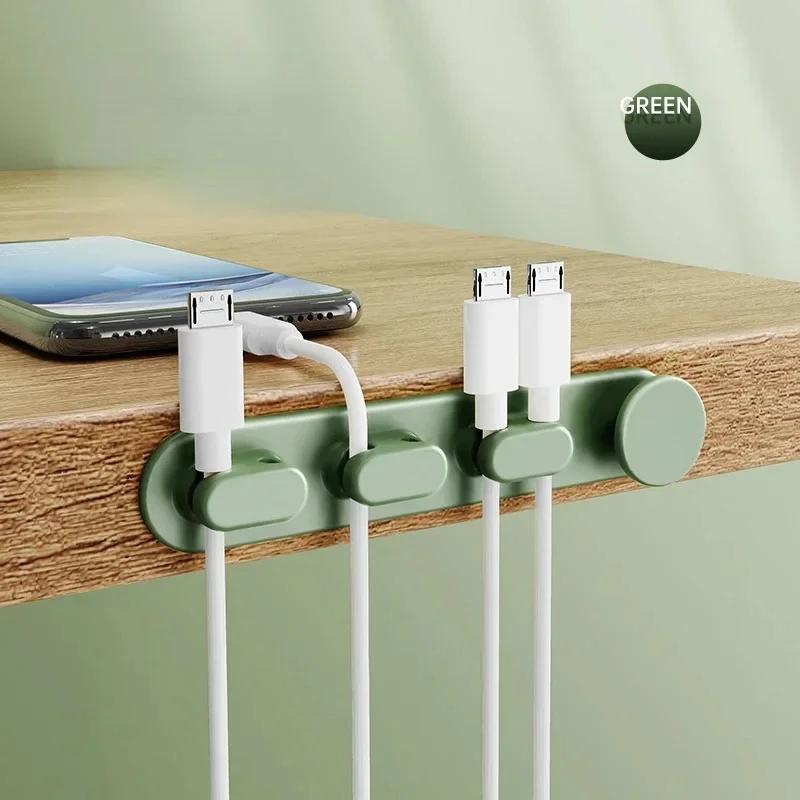 Desktop Edge Cable Clips Cable Organizer Management Bed Table Side Wire Holder Usb Charging Cable Clamp Line Fixed Clips