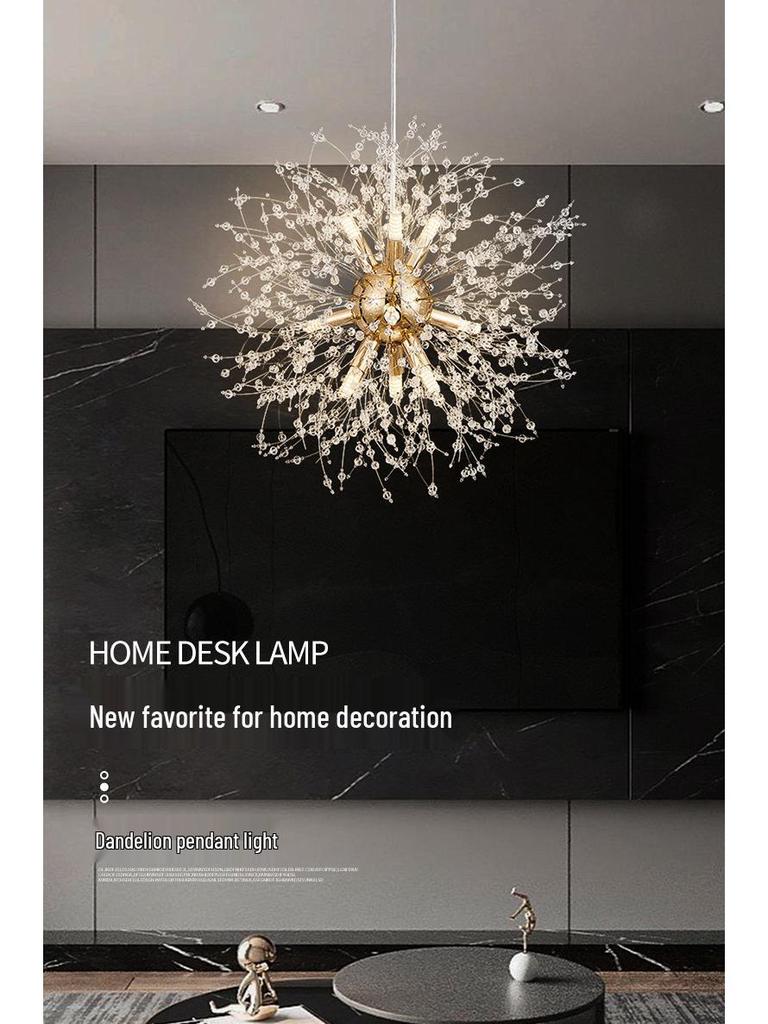Nordic Dandelion Crystal Chandelier for Living Room or Bedroom