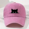 Black Cat Printed Baseball Cap Retro Men's and Women's Fashionable Outdoor Hat with Adjustable Eaves Suitable for Sports Fishing