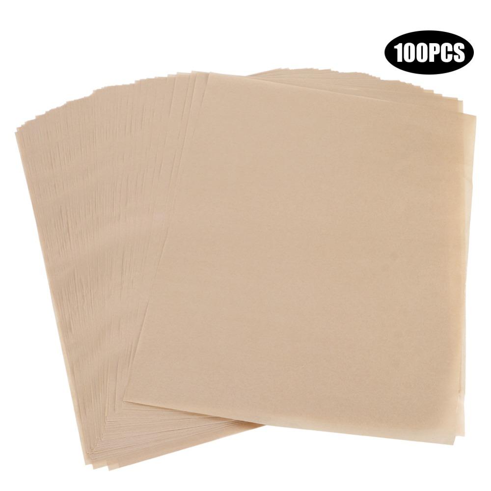 100pcs Brown Parchment Paper Sheets Non-Stick Surface Steaming Paper Barbecue Steaming Cooking