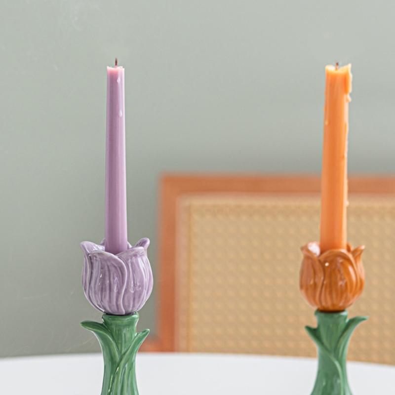 Ceramic Candlestick Stand Replacement for Candle Christmas Wedding Parties Dining Room Home Candle Stand Accessories