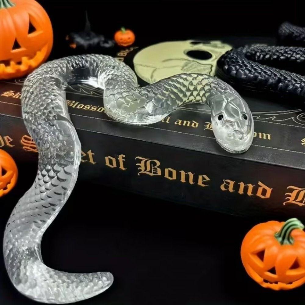 Soft Rubber Snake Squeezing Toy Transparent Snake-Shaped Ornament Practical Jokes