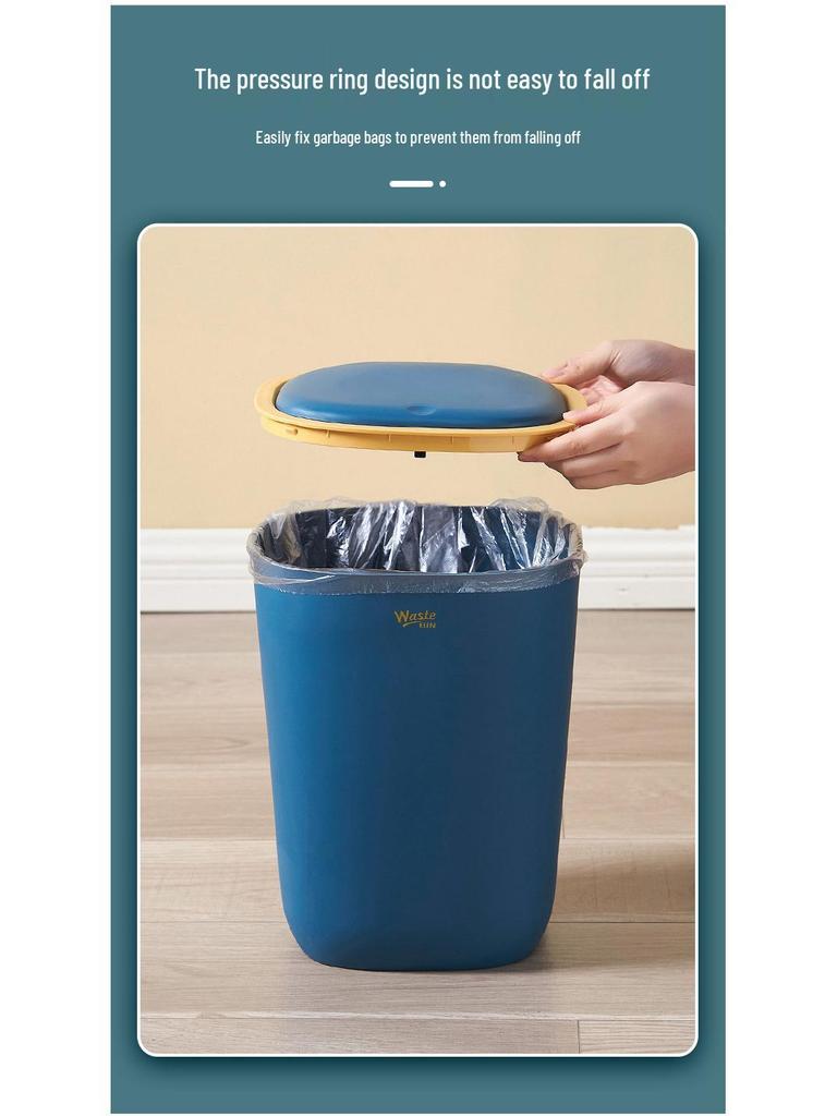 Press-Type Large Capacity Trash Can for Home - Bedroom, Living Room, Kitchen, Bathroom