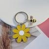 Women Girls Keychain Flower Bee Charm Keyring Shiny Rhinestones Inlaid Small Size Keychain Handbag Accessories
