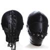 SM Restraint Mask with Adjustable Blindfold and Gag for SM Play and Adult Party Costume [ForstST] Headgear, Opening, Confinement, Restraints,