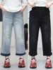 2026 Casual Rhinestone Denim Barrel-Leg Jeans for Plus-Size Women - Versatile and Comfortable Style