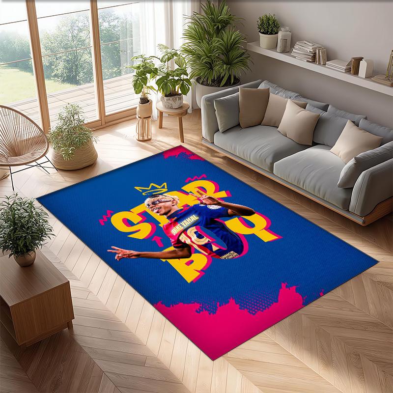 Tappeto in Flanella Stampato Lamine Yamal Antiscivolo Morbido Poliestere Tappeto per Pavimento Tappetino Decorativo Interno per Camera da Letto Soggiorno Divano