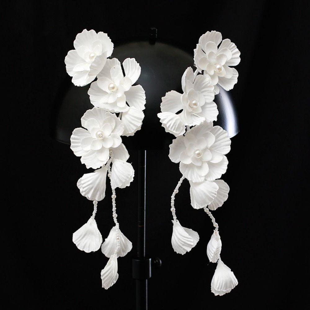 White Bridal Headdress Handmade Wedding Headwear Fashion Bridal Headwear Hair Jewelry