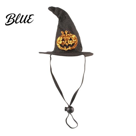 Pet Holiday Outfit Accessory Halloween Cat Witch Hat Fun Hat with Adjustable Elastic Strap Cartoon Ghost Pumpkin Bat Skull for Cats Small