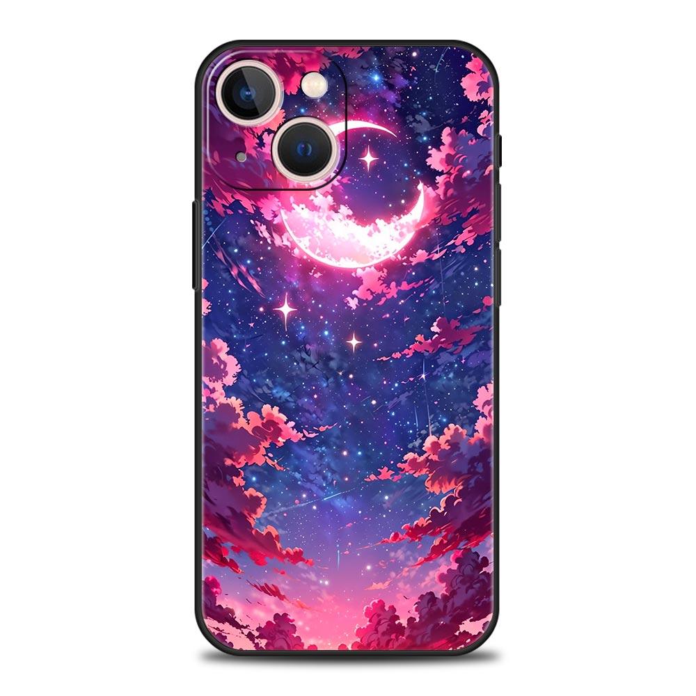 Moon Cloud Comic Style Phone Case For Samsung Galaxy S26 S25 S24 S23 S22 S20 Ultra S21 FE 5G S10 Plus TPU Shockproof Cover