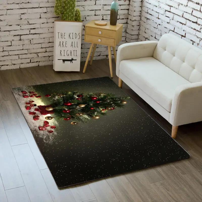 Rote 3D Frohe Weihnachten Dekoration Eingangsteppich Wohnzimmer Couchtisch Decke Weihnachtsmann Schneeflocke Matte Schlafzimmer Teppiche Fußmatten