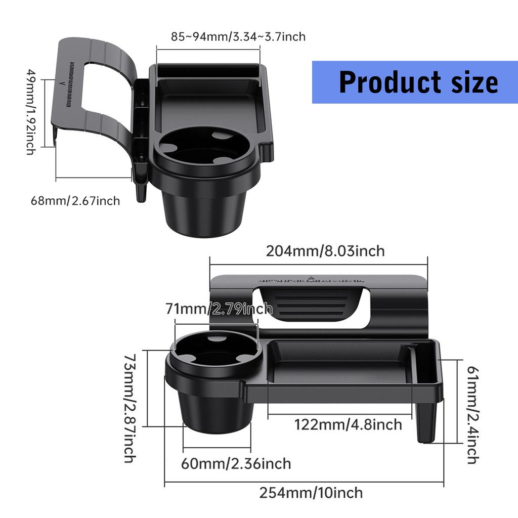 Multifunctional Car Side Door Window Organizer with Cup and Smartphone Slot Hanging Storage Rack Accessories For Vehicle