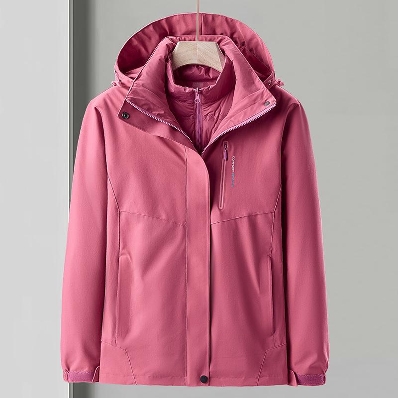 White Duck Down Detachable Three-in-one Jacket for Men, Windproof, Waterproof and Warm, Self-driving Camping and Mountaineering Clothing