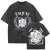 Esquie Clair Obscur Expedition 33 Vintage Washed Graphic T Shirts Men Gothic Classic Punk Short Sleeve Tshirt Unisex Streetwear