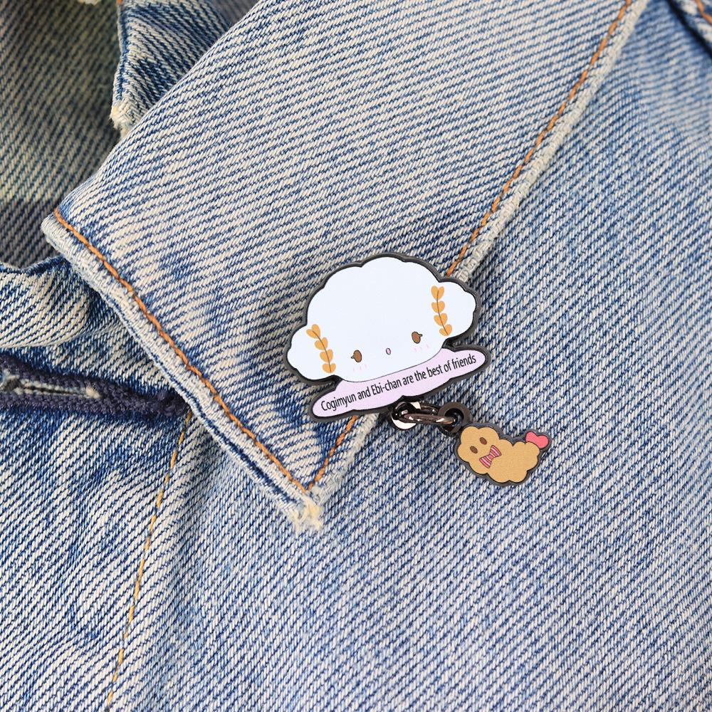 Wheat Flour Sprite Cartoon Brooch - Cute Friendship Pendant for Clothing & Bags