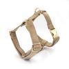Light Brown Plush Dog Collar, Leash, Bow & Poop Bag Harness Set