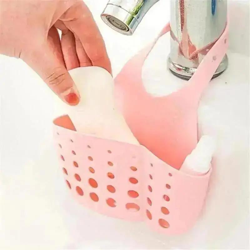 1 Pcs New Household Kitchen Simple Drain Rack Bathroom Sink Adjustable Basket Silicone Soap Sponge Storage Rack Kitchen Tools