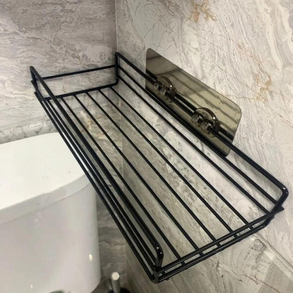 No Drill Bathroom Storage Rack Iron Corner Shower Shelf Durable Shower Organizer  Bathroom