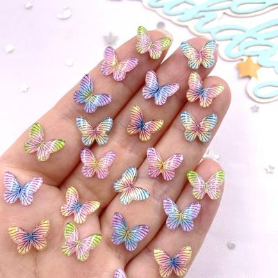 50PCS 10mm Lovely Resin Colorful Mini Crystals Beautiful Butterfly Flat Back Rhinestones DIY Craft Supplies