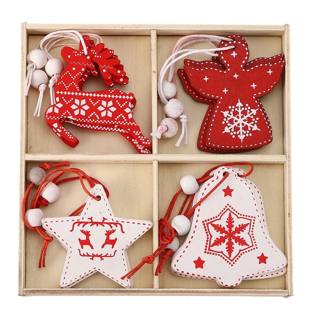 Weihnachtsanhänger aus Holz Christbaumschmuck Hängeetikett Anhänger Geschenke für Zuhause Weihnachts-Bastelarbeiten Deko