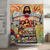Bright Colorful Shower Curtain Decorative With Religious Symbolism Perfect For Bathroom Decoration (Mat 16:3)