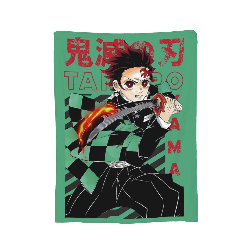 Sanemi Shinazugawa Dämonentöter Decke Samt Winter Atmungsaktive Leichte Überwurfdecke für Sofa Büro Teppich Stück