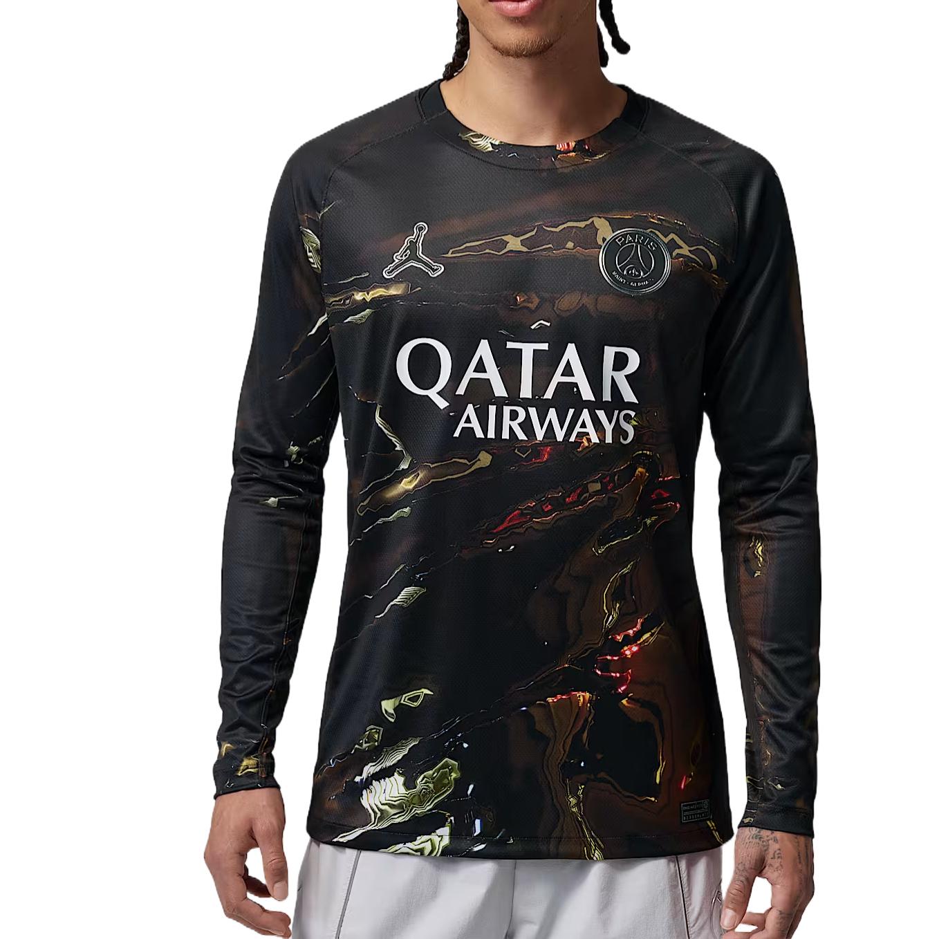 

Мужская футболка для фанатов Jordan Dri-FIT Night Edition Сезон 2026 Париж Сен-Жермен Быстросохнущая с круглым вырезом с длинным рукавом Футбольная футболка Топы IB3146-011 L