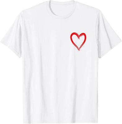 Red Heart Cool Love Graphic Valentines Day Cute Unisex T-Shirt