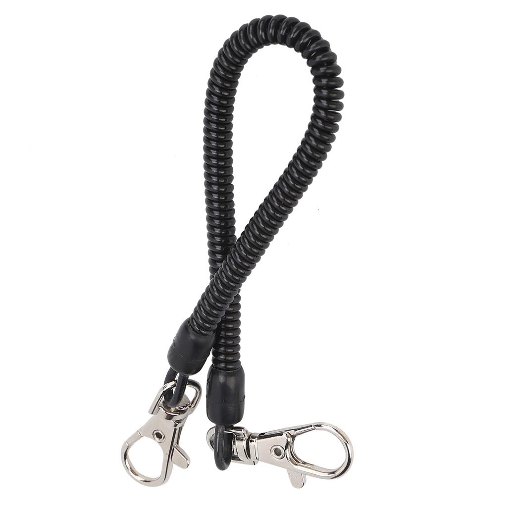 Angelschnur Spiralkabel Kunststoff Camping Einziehbar Sicherheitsseil Draht mit Karabinern