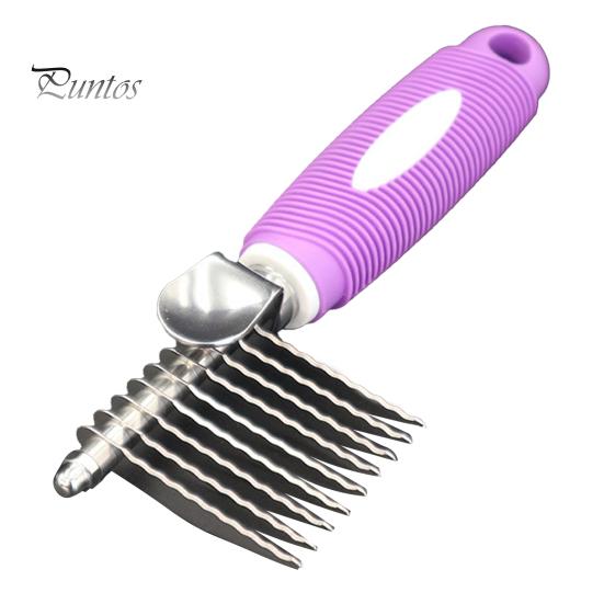 Grzebień do usuwania kołtunów dla psów i kotów, stal nierdzewna, bezbolesne usuwanie, antypoślizgowa rączka, szczotka do usuwania sierści dla zwierząt o średniej i długiej sierści, narzędzie do pielęgnacji