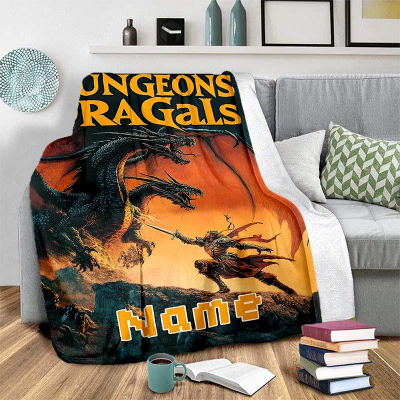 Dungeons And Dragons Customize Your Name Blanket Warm Comfortable And Soft Blankets Are Suitable For Home Chairs Office Sofas Sofas Office Camping And