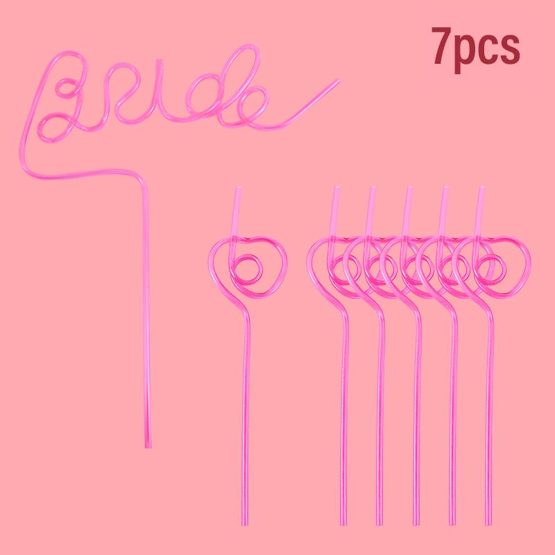1set Bridal Shower Straws Love Heart Drinking Straw Bride To Be Wedding Decoration Bachelorette Hen Party Supply Team Bride Gift