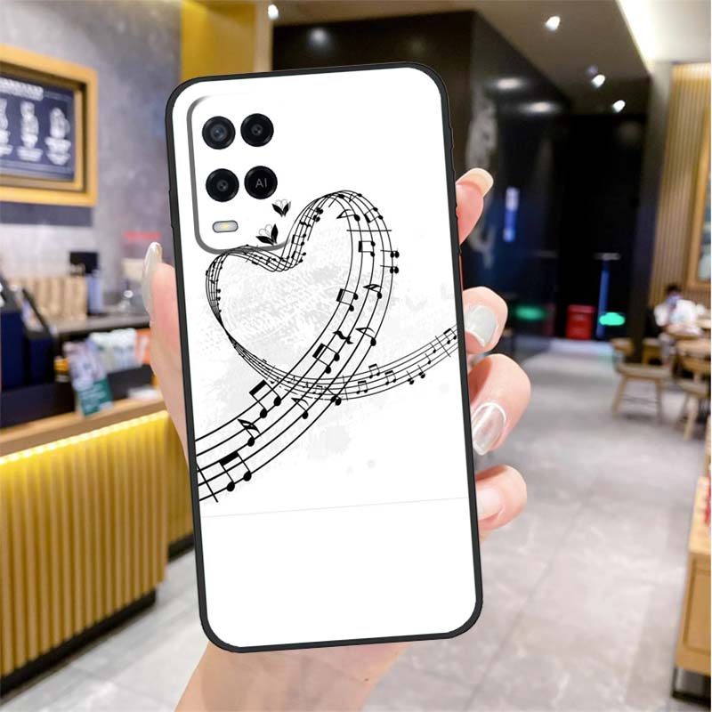 Music Note Symbol Piano Case For Oppo A98 A18 A38 A58 A78 A60 A80 A40 A96 A76 A16 A94 A74 A54 A15 A17 A57 A77 A5 Pro