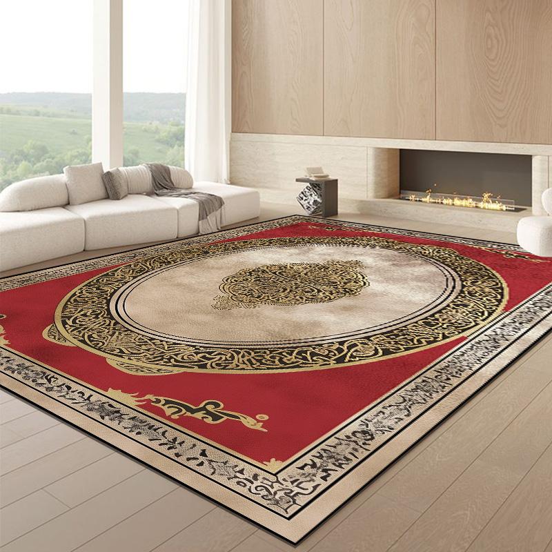 Nordic Luxurious Golden Large Living Room Carpet Home Decoration Villa Parlor Rug Custom Hotel Lobby Carpet Non-slip Floor Mats