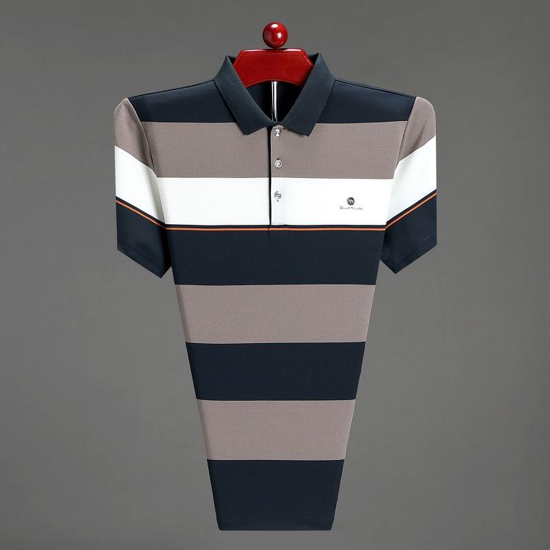 Ανδρική Μπλούζα Πόλο Κοντομάνικη Ριγέ Χρωματικός Συνδυασμός Καθημερινό Τοπ Πέτο Ανδρικό Λεπτό T-Shirt