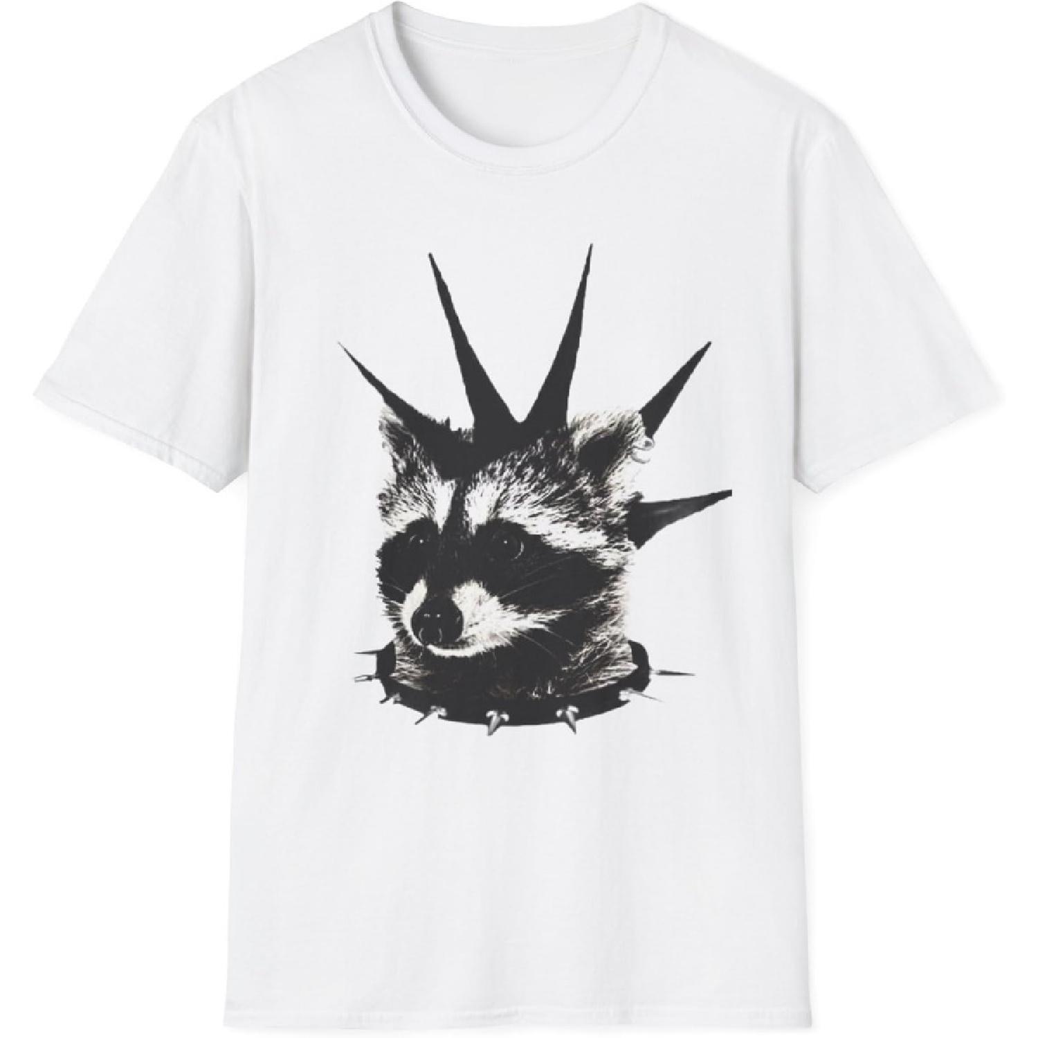 Rebellious Raccoon T-Shirt, Cute Animal Shirt, Nature Lover Gift, Edgy Streetwear, Eco-Friendly Fashion S