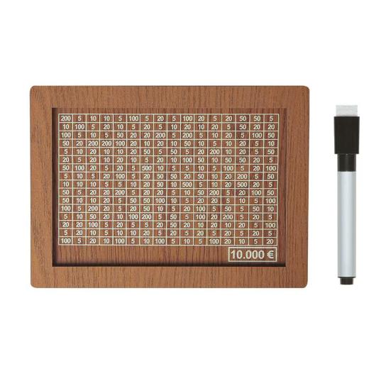 Wooden Cash Money Saving Box Money Saving Challenge Box with Money Target And Numbers Piggy Bank with Dry Erase Pen for Kids Adults