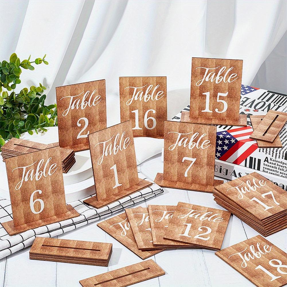 Wedding Table Numbers 1-20 with Wooden Base Wood Tables Number Signs Wooden Tables Markers for Wedding Reception