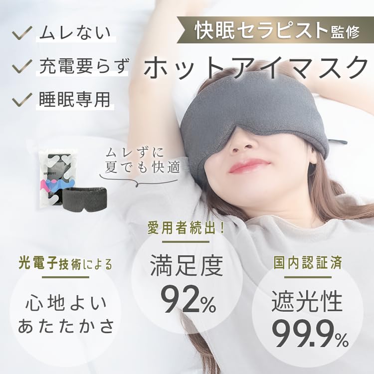 NeyoWell Hot Eye Supervised by a Sleep Blocks of Features No Charging and Features Special Fiber Mask, Therapist, 99.9% Light, Sweat-Free, Required,