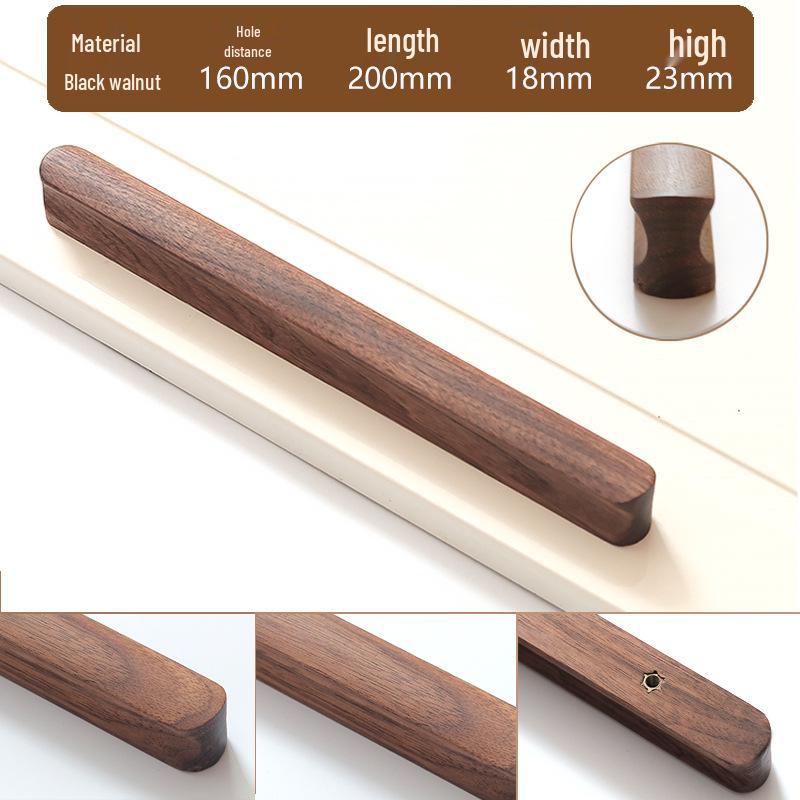 Mâner modern minimalist din lemn masiv pentru ușă și sertar