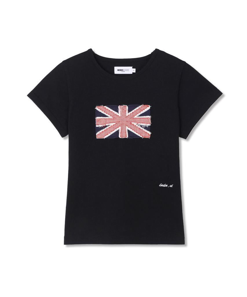 Michikoleondeonkosino Union Jack Patchwork T-Shirt Black