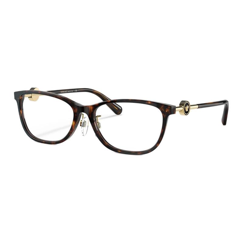 Versace Micro logo design plastic oval optical frame women's tortoise shell 12098608 VE3297D-Tortoiseshell 55