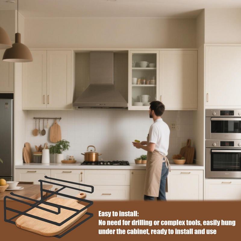 Cutting Board Organizer Pot Lid Storage Chopping Board Holder Metal Kitchen Accessories Under Cabinet Display Stand Space Saving