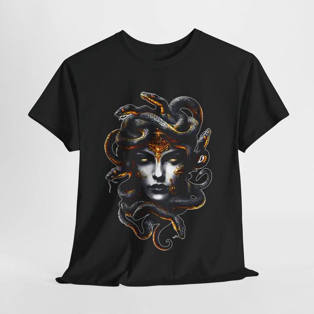 Maglietta Medusa Mitologica, Maglietta in Cotone Unisex, Abbigliamento Gotico, Regalo Unico, Halloween