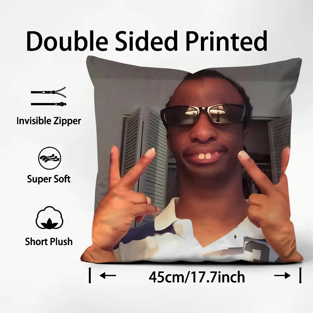Ugly Man Funny Meme Cushion Cover Plush Fabric Soft Double-Sided Printed Sofa Warm Winter Home Child Gift Pillow Case