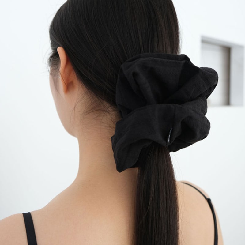 VIMUN Cotton Jacquard Scrunchie_Black