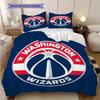 Washington Wizards Pattern Bedding Quilt Set Quilt Cover Pillowcase Home Decoration Birthday Gift (1 * duvet cover + 2 * pillowcase, without core)