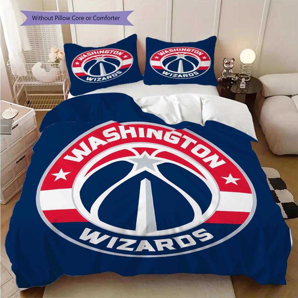 Washington Wizards Pattern Bedding Quilt Set Quilt Cover Pillowcase Home Decoration Birthday Gift (1 * duvet cover + 2 * pillowcase, without core)