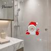 Waterproof Seasonal Window Film Christmas Static Clings, Peeking Santa Reindeer Stickers, Claus Wall Stickers No‑Glue Cartoon Decals for