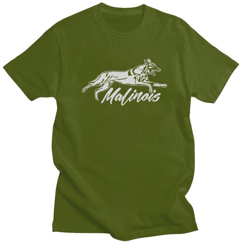 Custom Cool Belgian Shepher Malinois T Shirt Men Short Sleeves Pure Cotton Tshirt Casual Tee Tops Streetwear Tshirt